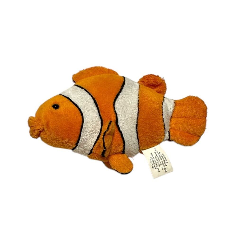 Plush Clownfish Toy - Orange and White
